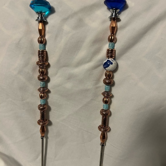 Copper‎ and Blue Decorative Garden Stakes - Picture 1 of 8